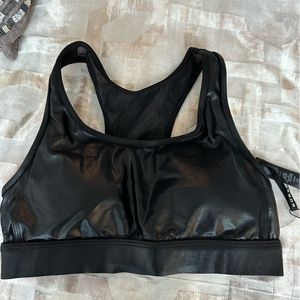 Koral faux leather sports bra